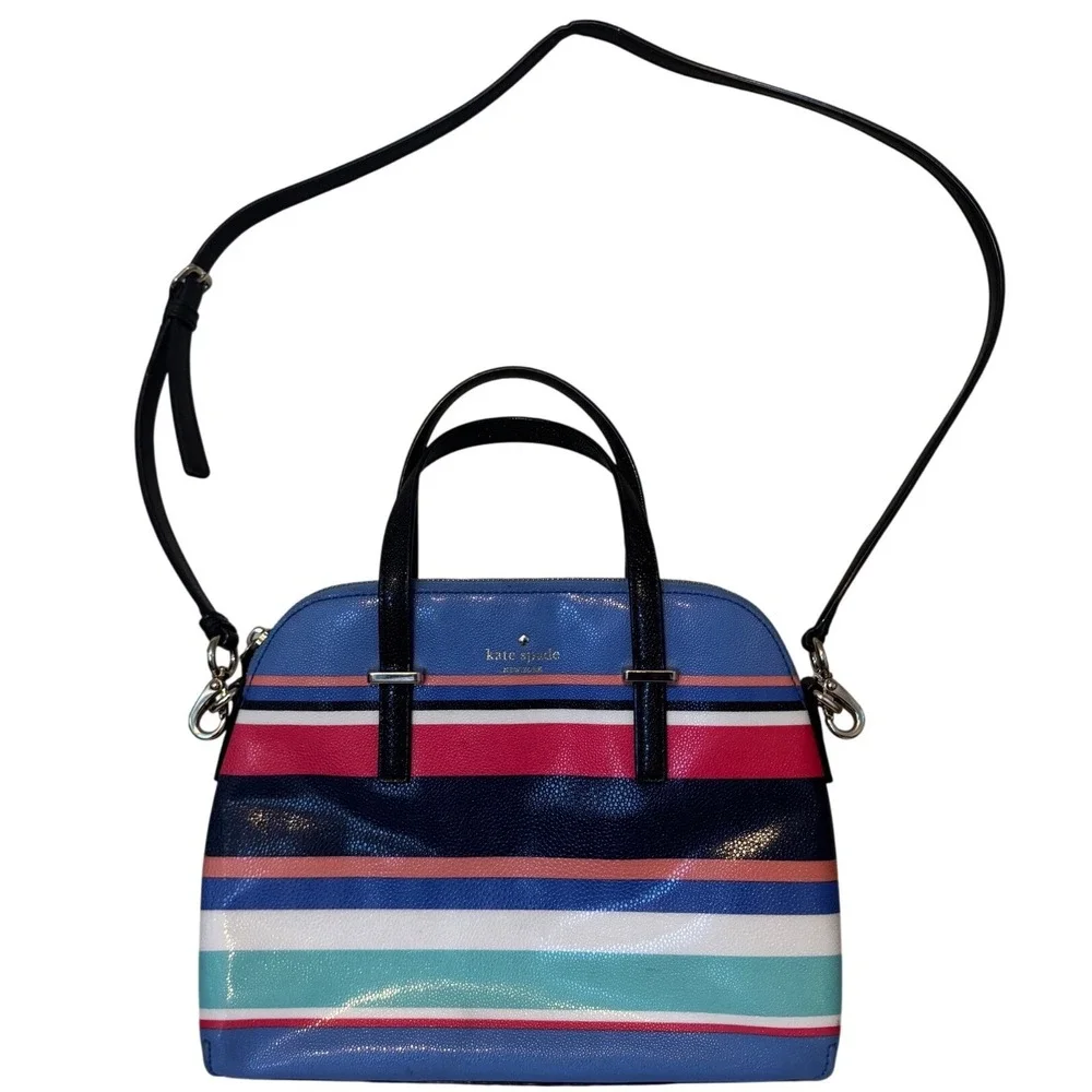 Kate Spade Vintage Rainbow Multi-Striped Tote Crossbody Handbag